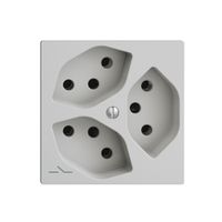 UP-Steckdose EDIZIOdue 3×T13 1×S hellgrau