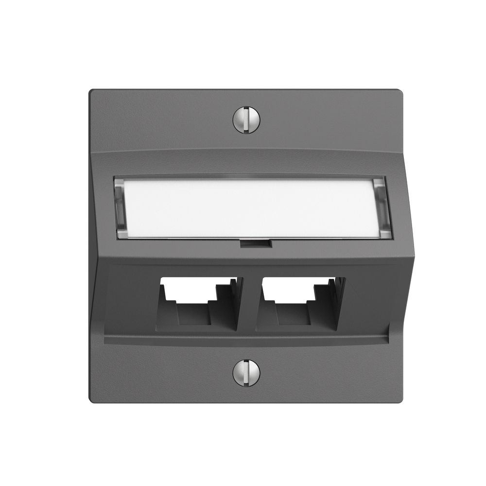 Montageset S-One EDIZIOdue F für 2×RJ45 schräg, dunkelgrau