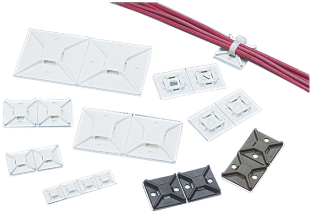 Klebesockel für Kabelbinder 19.1×19.1mm UV+hitzebeständig, VHB Kleber, schwarz