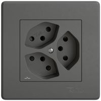 UP-Steckdose EDIZIO.liv SNAPFIX® 3×T13 1×S mit Shutter dgu