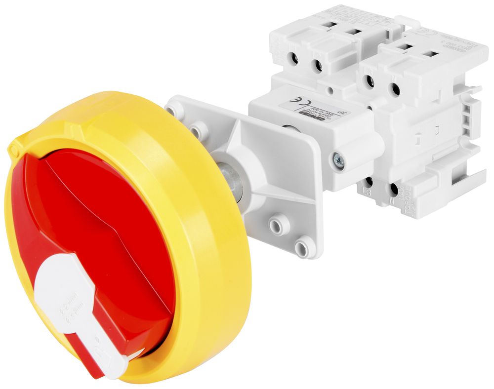 EB-Drehschalter GEWISS 32A 0/4L (0-1) Griff rot/gelb