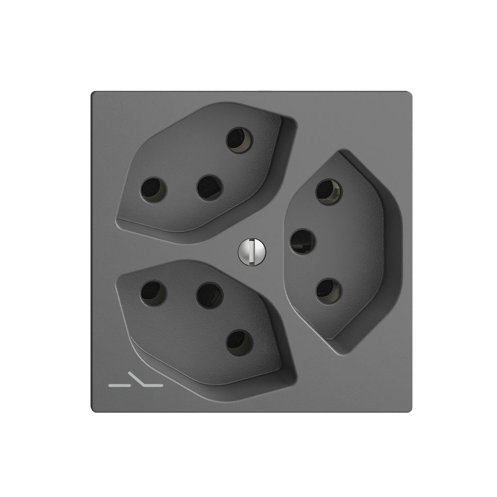 UP-Steckdose EDIZIOdue 3×T13 1×S dunkelgrau