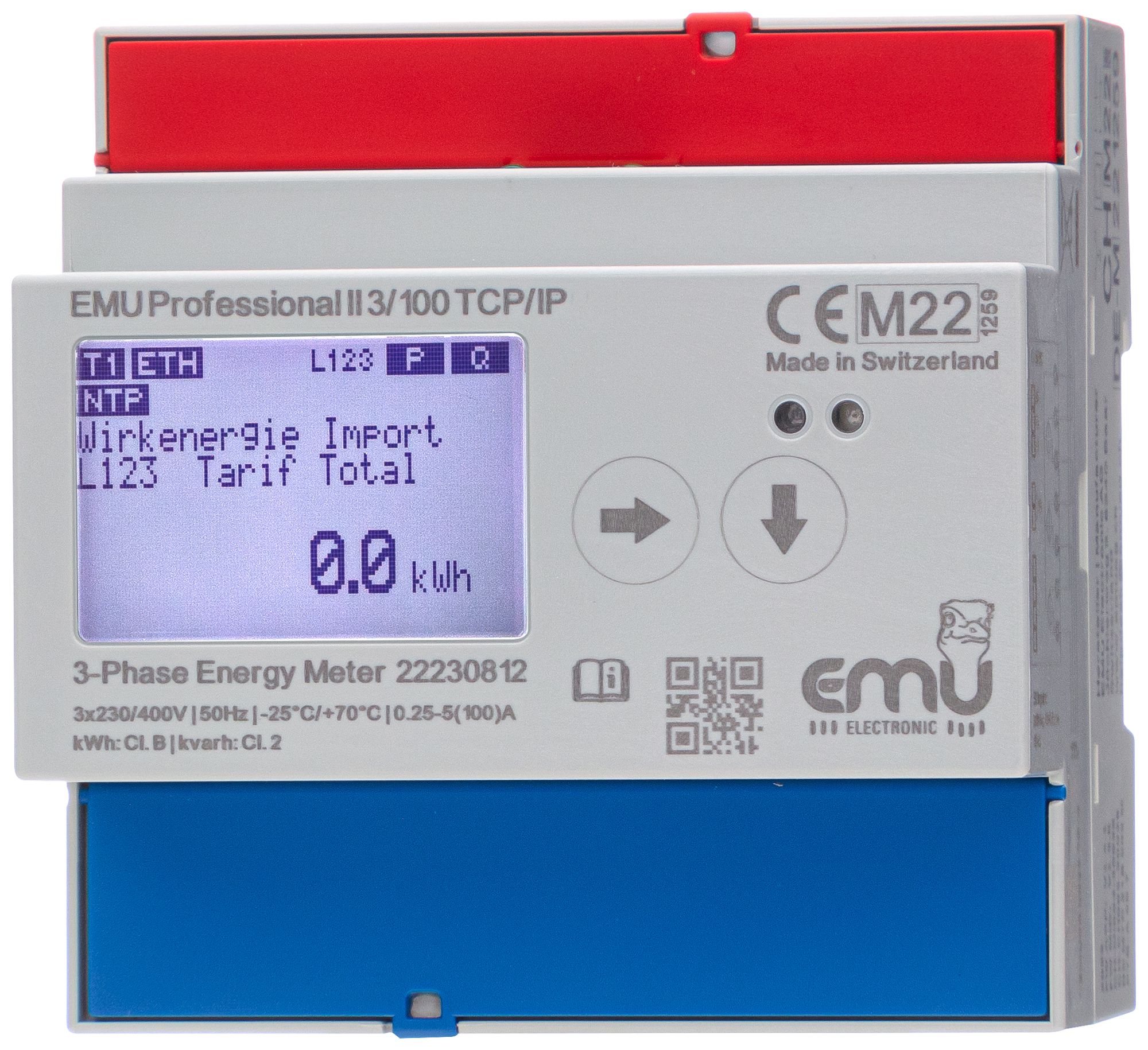 Compteur d'énergie AMD EMU Professional II 3×100A direct MID S0 TCP/IP