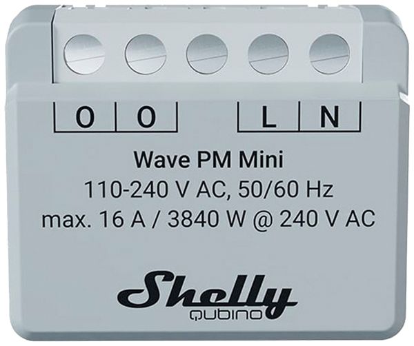 EB-RF-Schaltaktor Shelly Wave PM Mini Z-Wave 2-Kan 110…240V