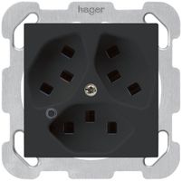 Presa INC Hager kallysto 3×T23 illuminato B nero