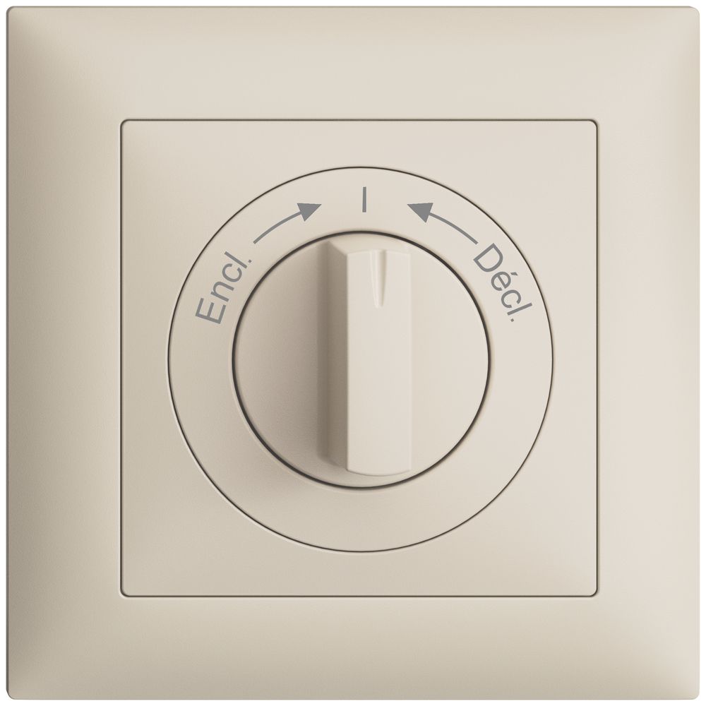 Kit frontal EDIZIOdue Encl.->I<-Décl. crema 88×88mm pour contact pivotant