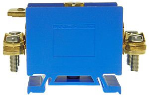 Messertrennklemme Woertz 4…16mm² 60A 660V Schraubanschluss 1×2 TH35/G32 blau