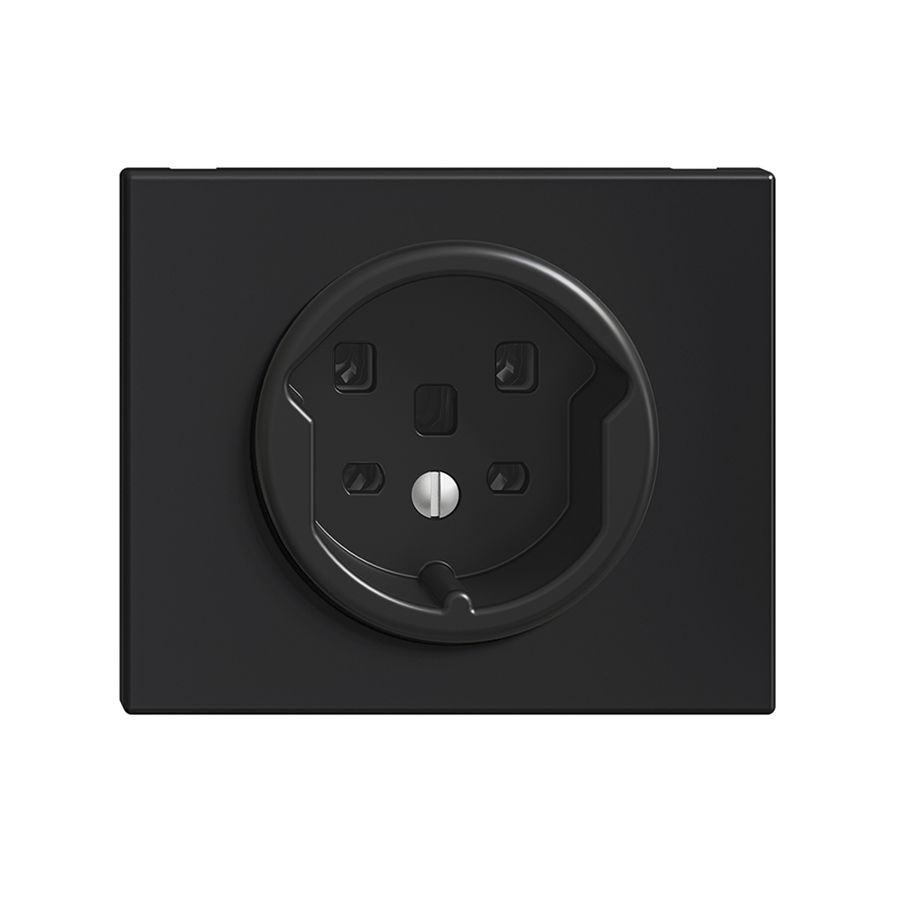 EB-Steckdose FH T25 16A schwarz, Schraubklemmen
