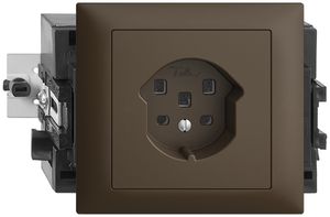 EB-Steckdose EDIZIOdue T25 16A coffee 53mm mit Steckklemme