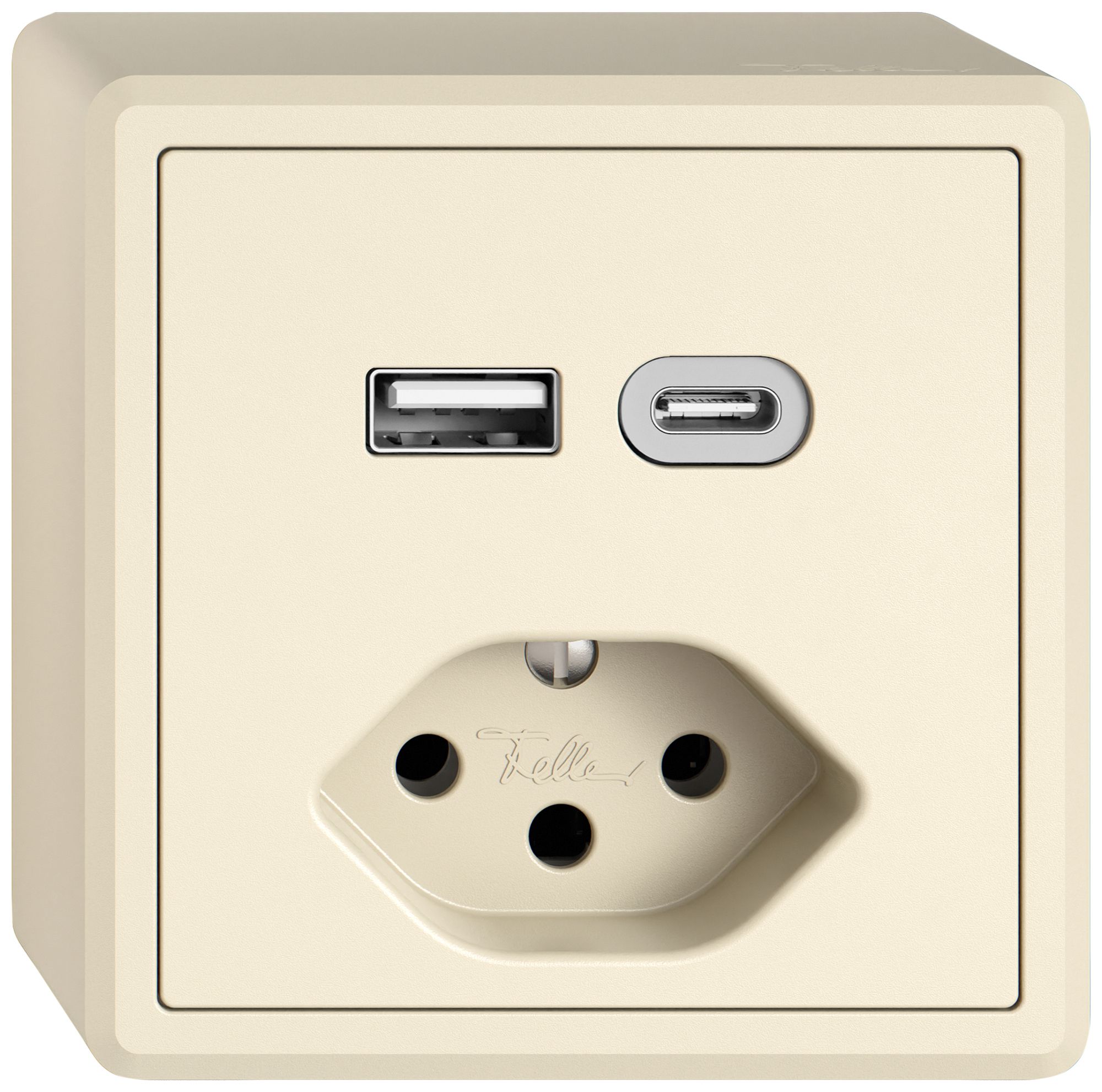 AP-USB-Ladesteckdose EDIZIO.liv SNAPFIX® USB A+C/T13 3A 230VAC cr