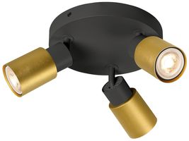 Spot SLV PURI 2.0 Tube CW GU10 3×6W DIM Ø180×113mm schwarz/gold