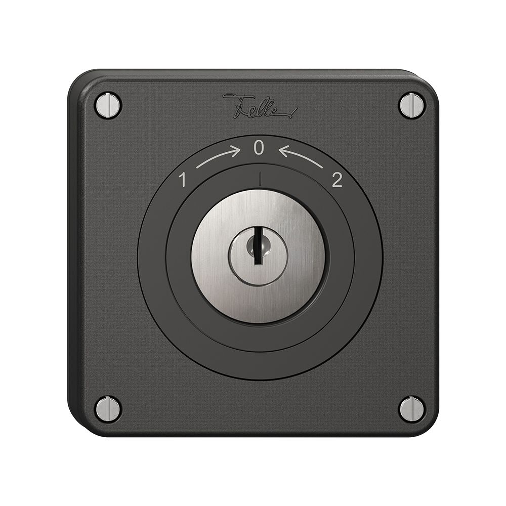 Schwenktaster NEVO, mit Schloss&2 Schlüsseln, KS, 1->0<-2, schwarz