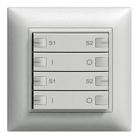 Poussoir ENC ZEP ON-OFF scène 2c/4t avec LED EDIZIOdue silver