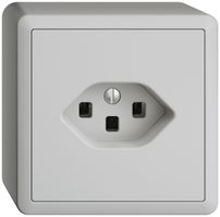 AP-Steckdose EDIZIOdue T23 16A hellgrau, mit Steckklemmen