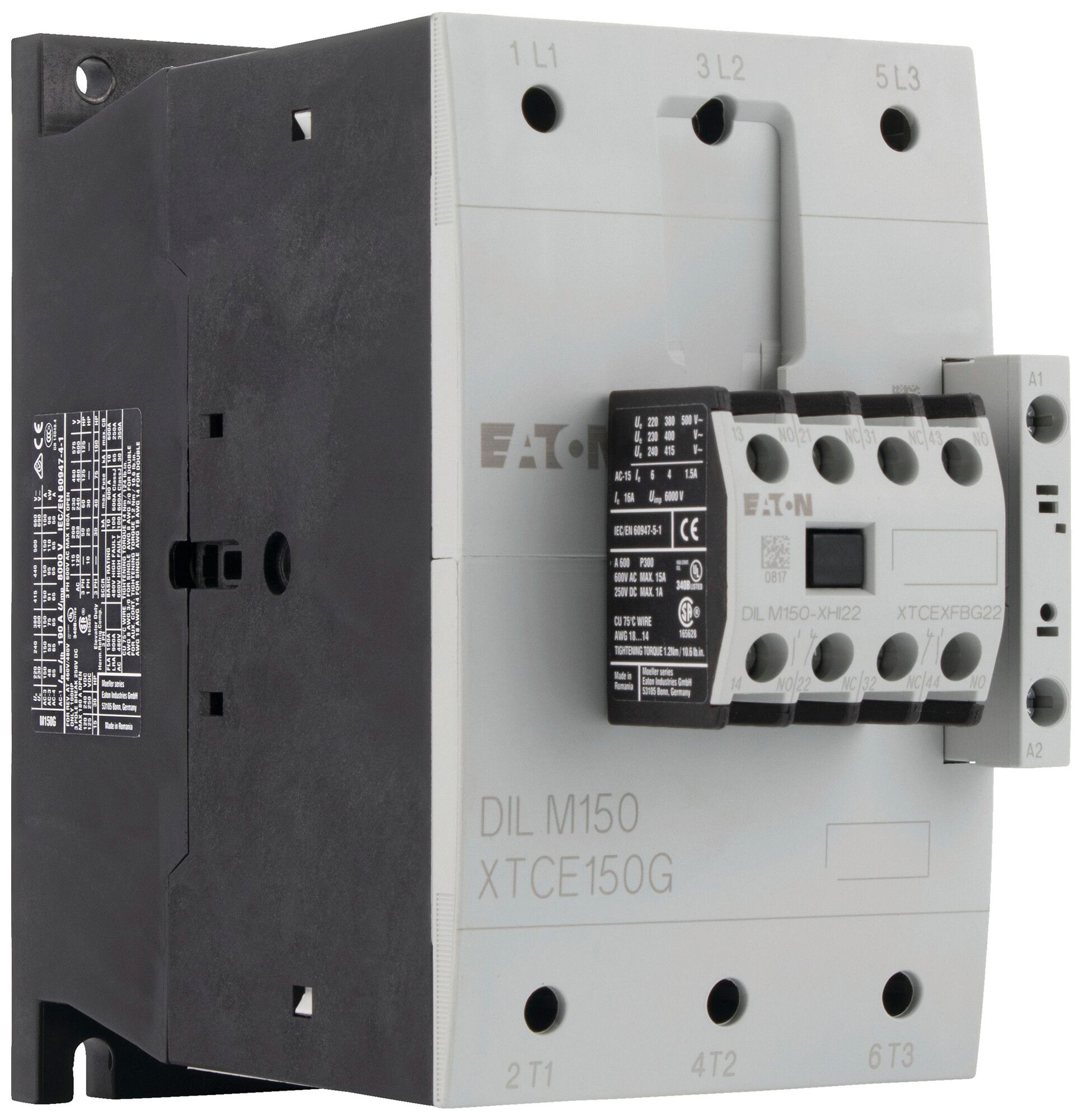 Contattore di potenza Eaton DILM150-22 190…240V AC 3NO 190A 150A 75kW 230…690V