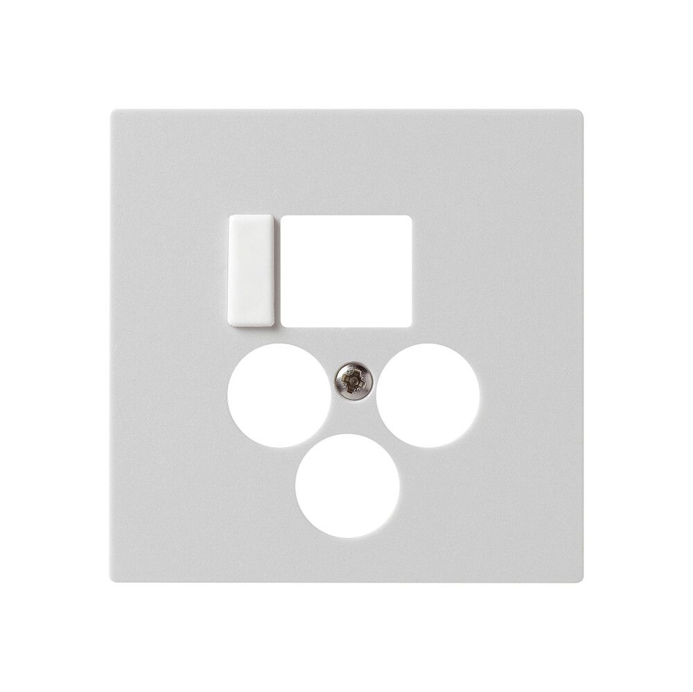 Placca frontale 3×Koax+1×RJ45 kallysto multimedia R&M grigio chiaro