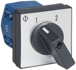 EB-Drehschalter K&N, 20A/690V 3/3L, Griff sz, 48×48mm, Ø6mm, "1-2"