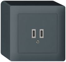Prise de charge USB AP Hager kallysto C-C 20W 5V 86×86mm anthracite