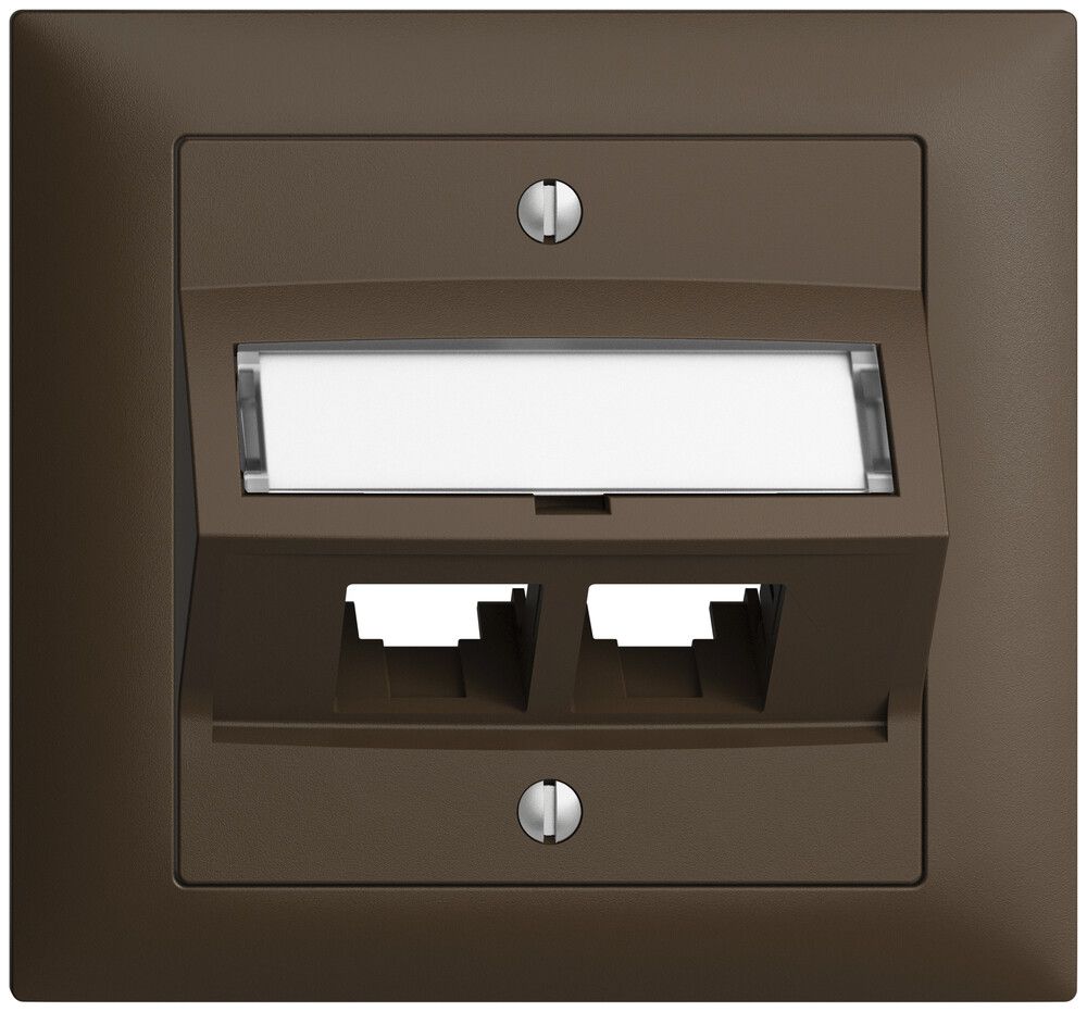 EB-Montageset S-One EDIZIOdue FKE für 2×RJ45 schräg, coffee