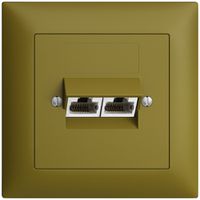 Prise ENC 2×RJ45/s 4P sép.EDIZIOdue olive ITplus