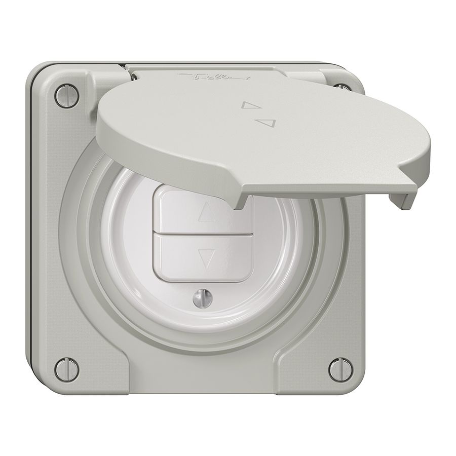 NUP-Storentaster NEVO, 1-Kanal, Einbautiefe 18 mm, 87×87 mm, lichtgrau