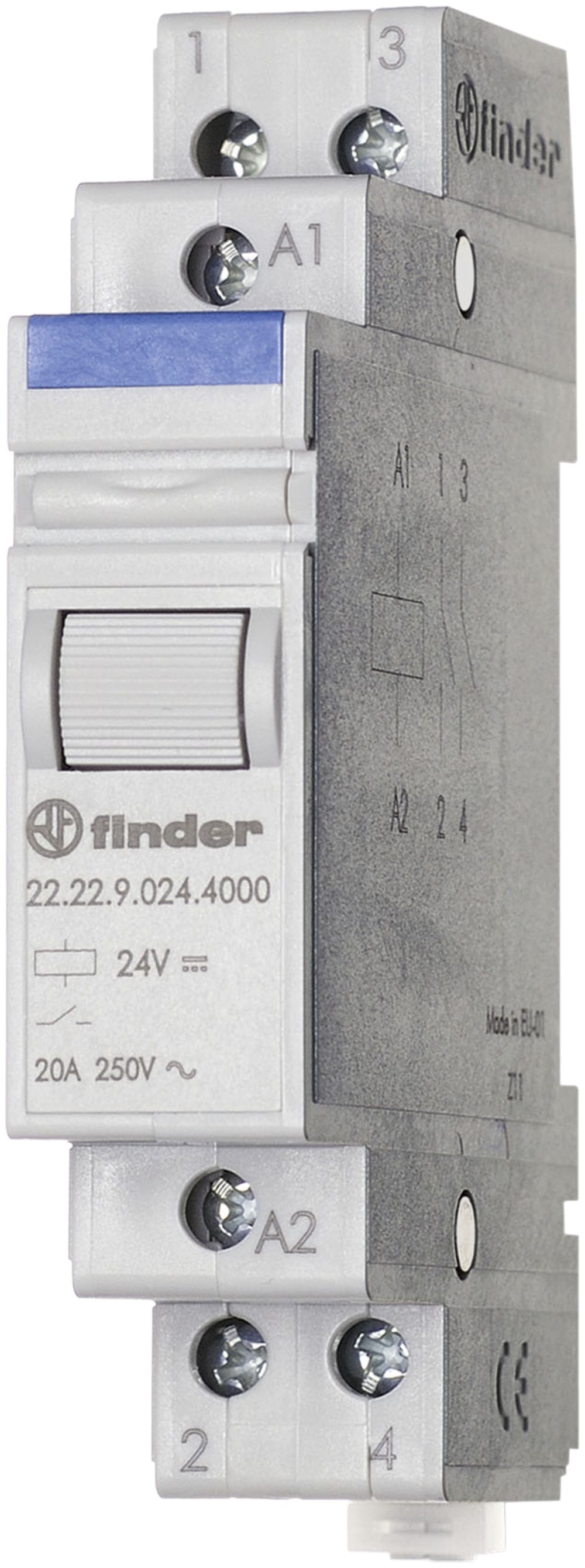 Relais de commande AMD Finder 22.22, 2F 20A/48VAC AgSnO2 41Ω 3VA, 1UM