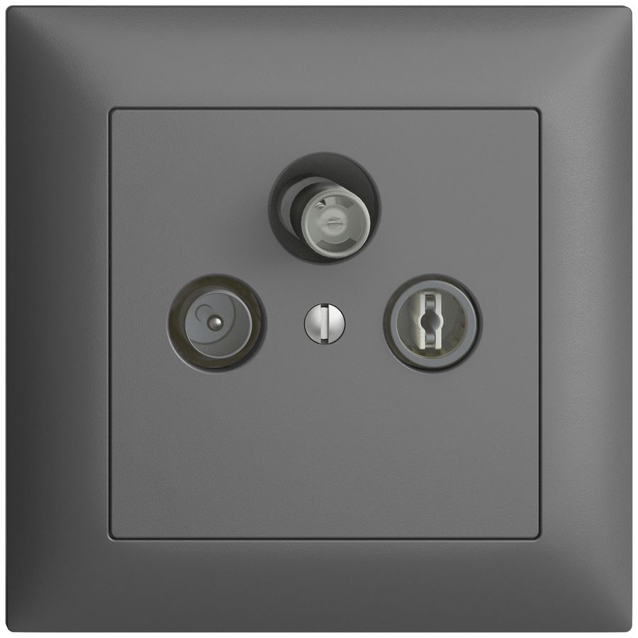 UP-Stichdose SAT/TV/R DB53 EDIZIOdue dunkelgrau, mit SAT-F-Anschluss