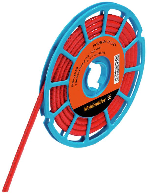 Leitermarkierer Weidmüller CLI C CD für Ø1…5mm 3×4.2mm Aufdruck: 2, rot