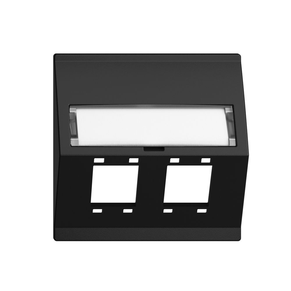 Kit montaggio INS EDIZIOdue F uscita obliqua 2×R&M cat.5e/6/LC speciale, nero