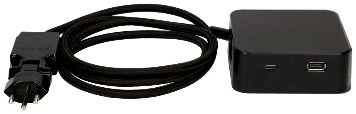 Fiche multiple MH Cube 3×T13 1×USB-A/1×USB-C no câble 2m no