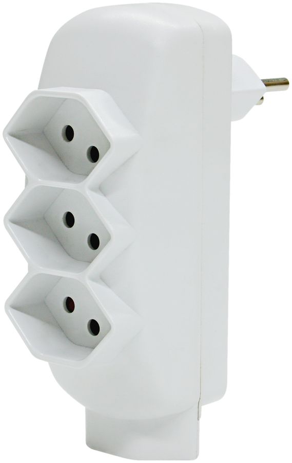 Mehrfachstecker STEKO SWING 3×T13+1×T13 mit KS weiss