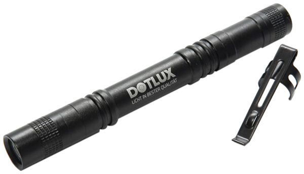 Lampe de poche LED DOTLUX POCKET 110lm IP44 133mm aluminium noir