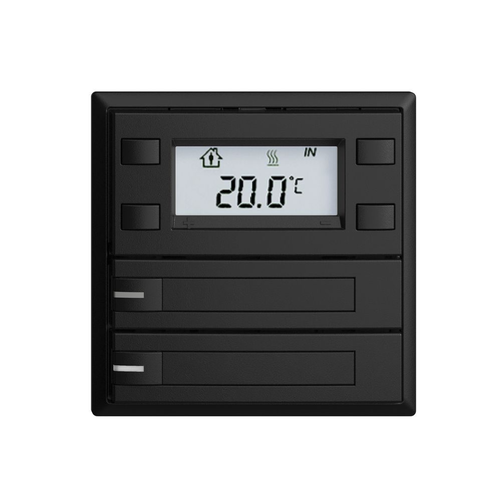 Poussoir RTH ENC KNX 2× EDIZIOdue F noir, avec papier+LED RGB