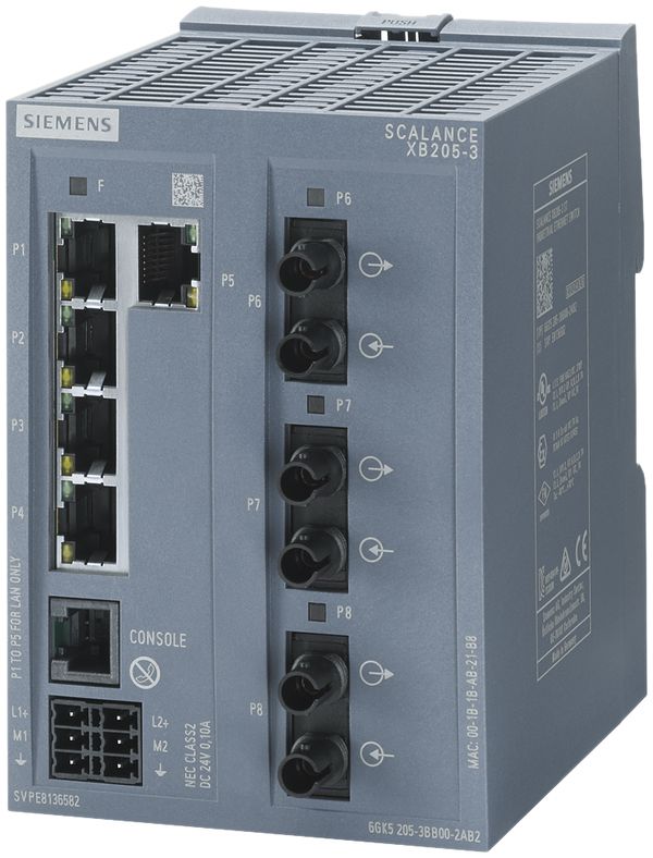 Switch IE Siemens SCALANCE XB205-3 5×RJ45 + 3×ST 10/100Mbit/s PROFINET managed