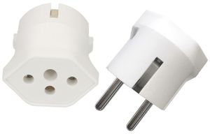 Fixadapter MAX HAURI Shuko/T13 3L 250V 10A 2300W weiss