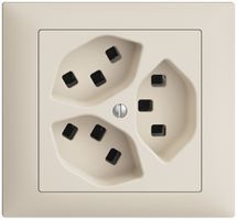 EB-Steckdose 3×T23 16A EDIZIOdue crema, mit Steckklemmen
