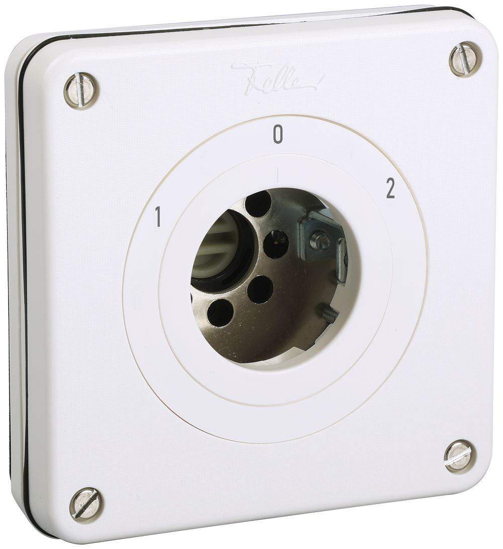 UP-Umschalter ohne Zylinder NEVO 2P, IP21, 1-0-2, Abz.12, weiss