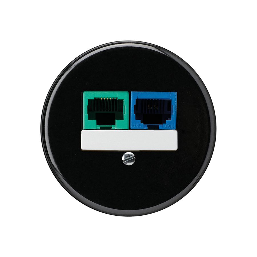 Inserto per scatola INC DSL basico 2×RJ45 nero