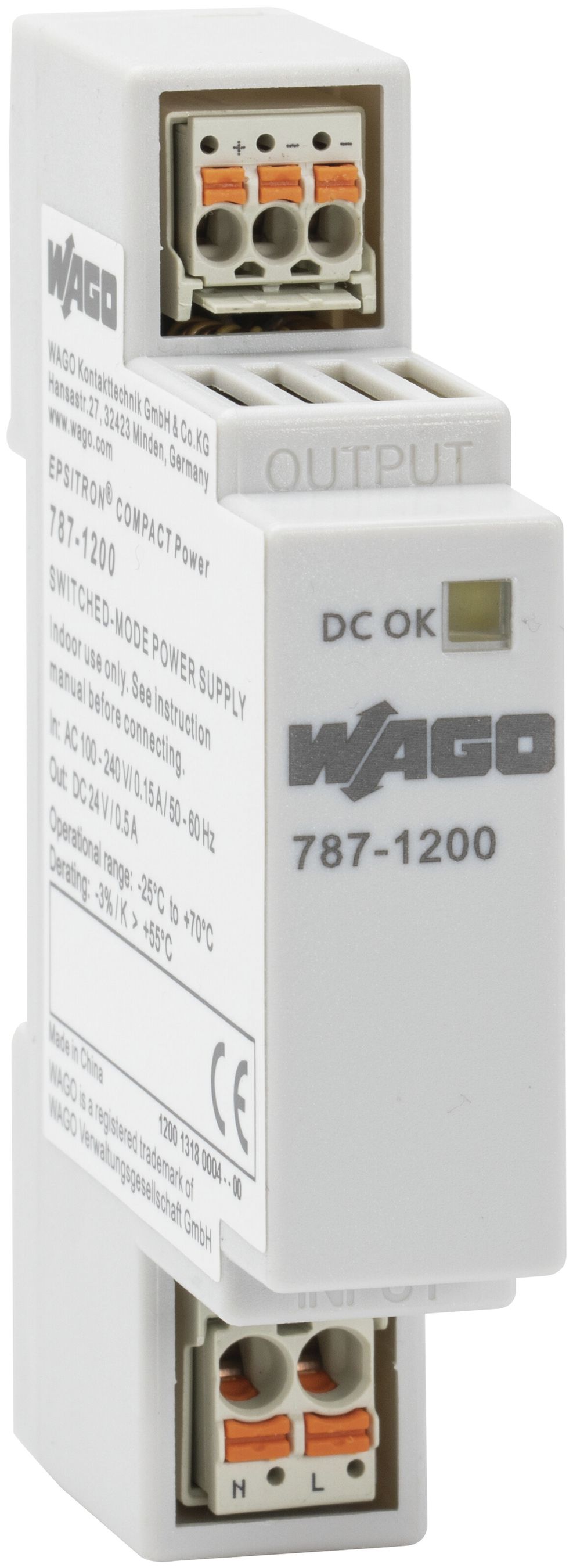 Alimentazione AMD WAGO EPSITRON COMPACT, monofase, 24VDC, 0.5A