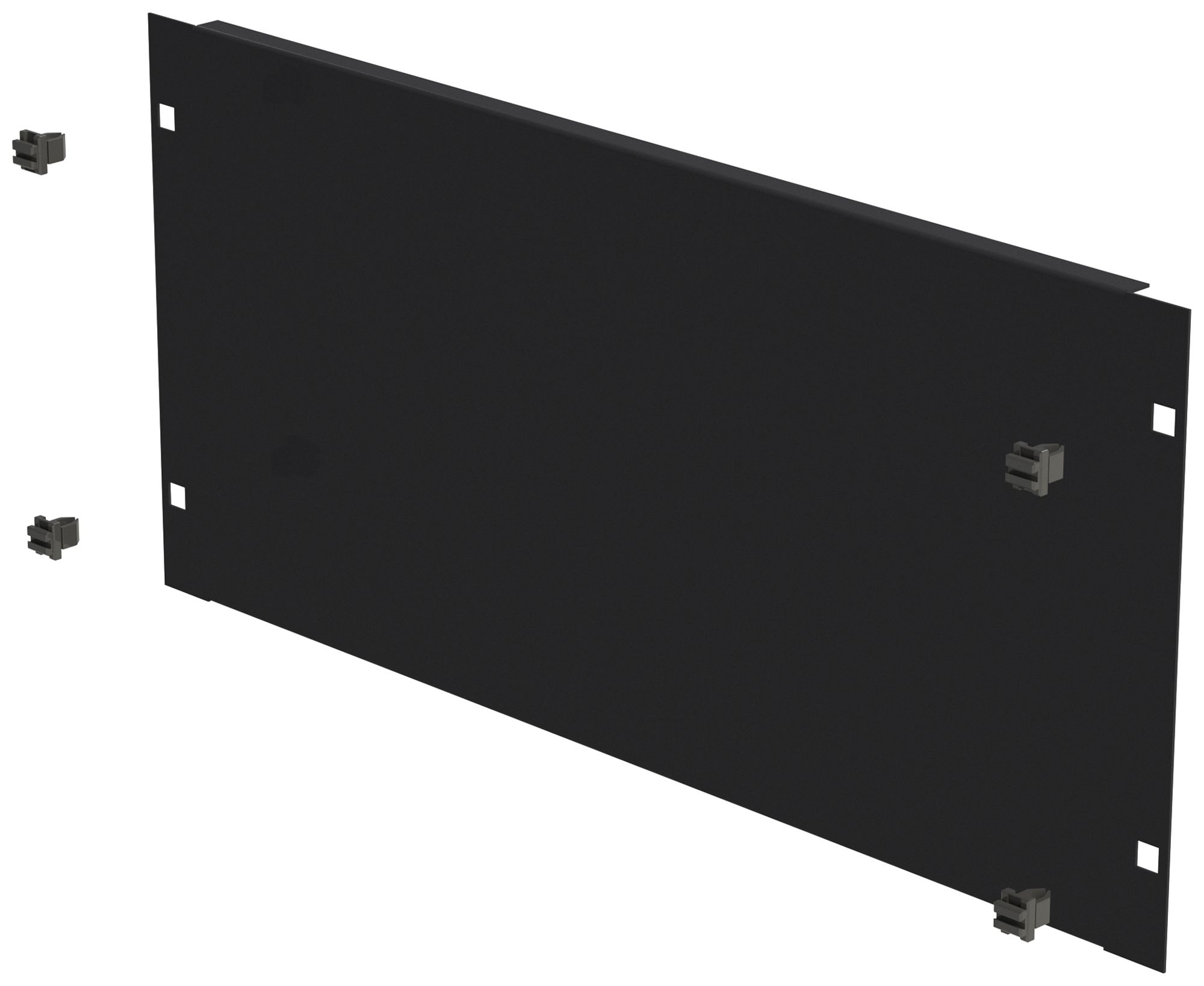 Blindplatte 19" Schnellverschluss 5HE Stahl schwarz