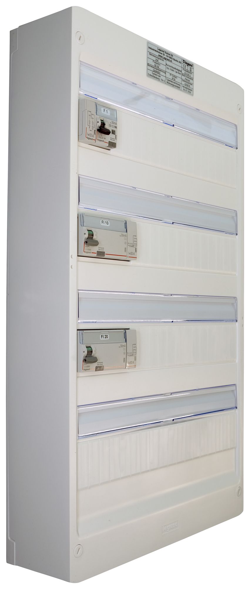 Petit tableau de distribution AP Legrand 4-rangées 72 UM blanc