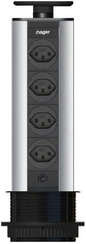 Steckdose versenkbar Tehalit 4×T13 Liftup 2 mit Wippdecke Kunststoff