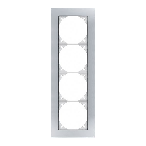 Abdeckrahmen EDIZIOdue prestige 4×1 chromstahl poliert