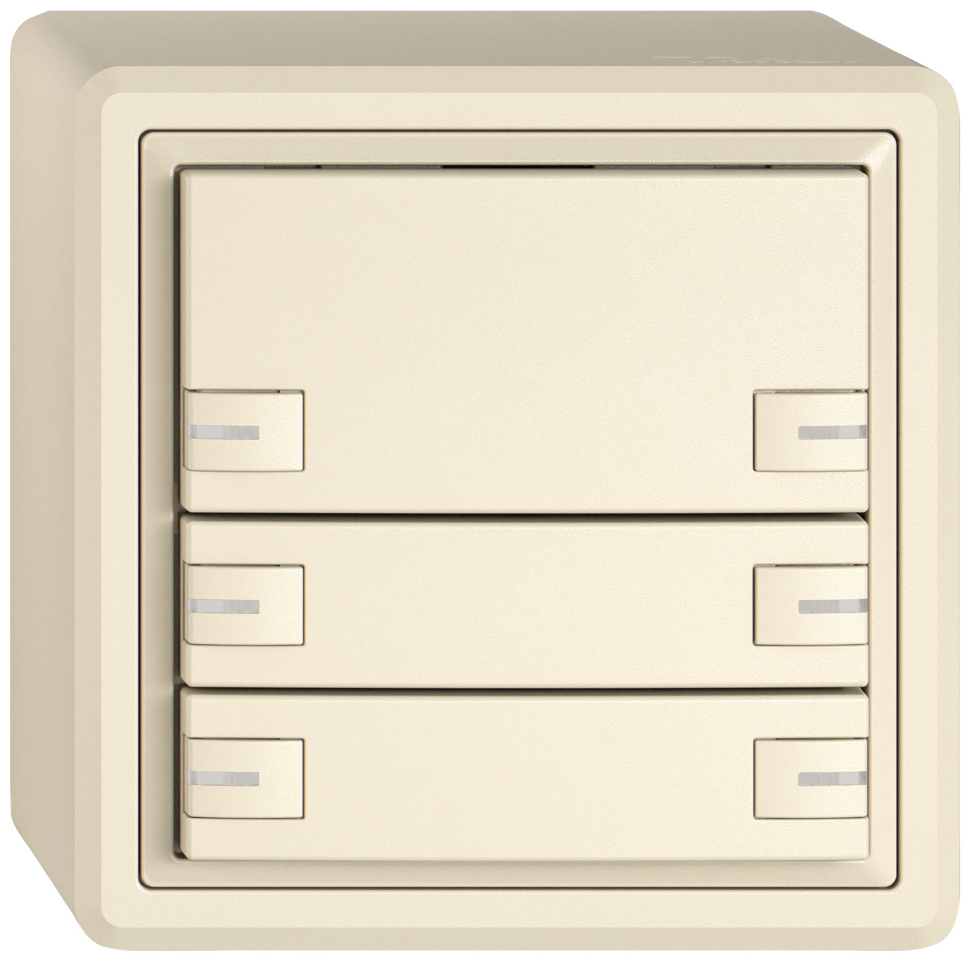 Poussoir KNX RGB AP EDIZIO.liv SNAPFIX® capteur temp.RGB-LED 6× comm.1T cr