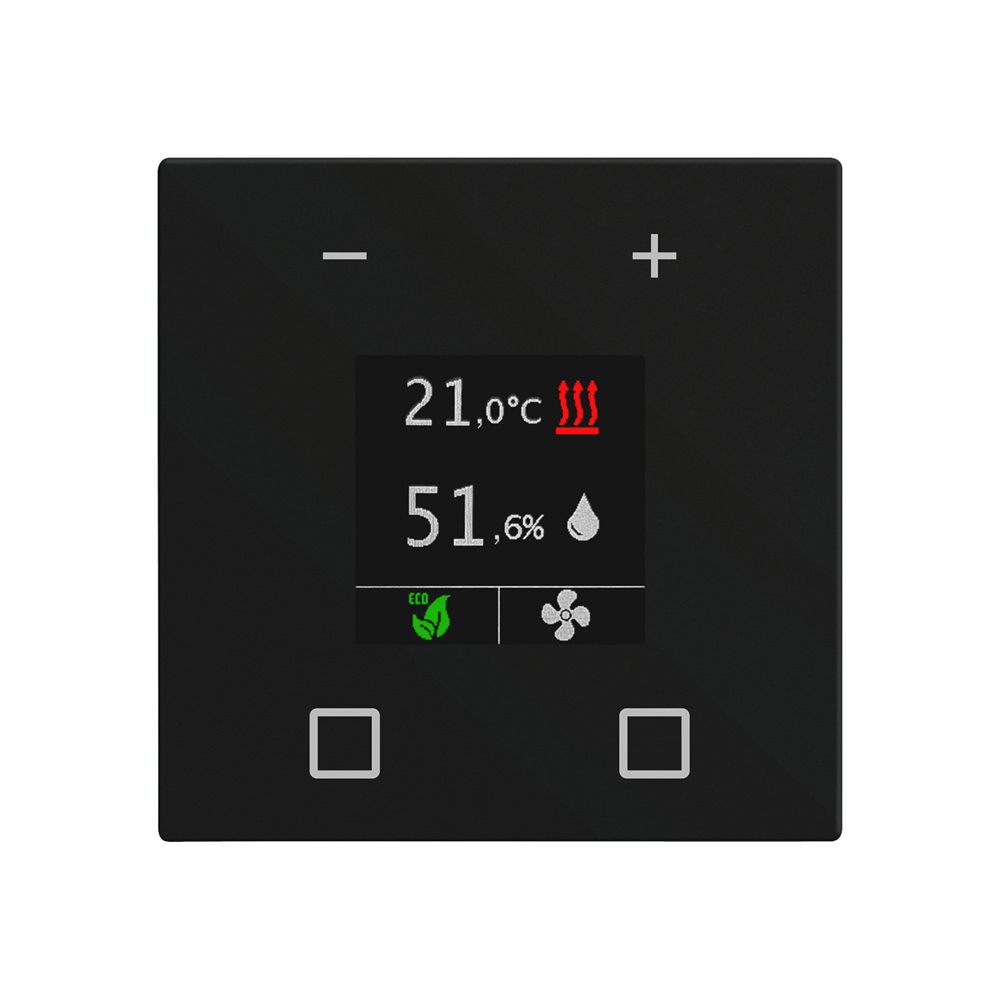 Termostato ambiente stazione second. KNX INC MDT CN-RTN60S16.01 display nero op.