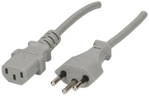 Câble d'appareil MH, T12/C13, Td 3×0.75mm² 1m, gris