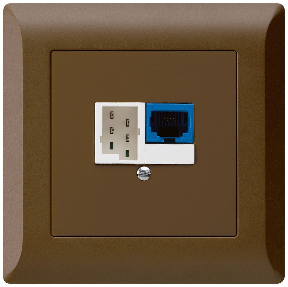 Boîte ENC DSL kallysto.line 1×RJ45/1×T+T brun