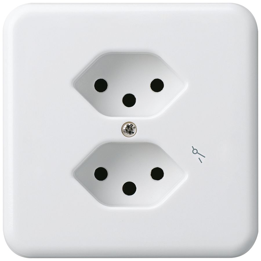 UP-Steckdose basico 2×Typ 13S weiss für BOMI