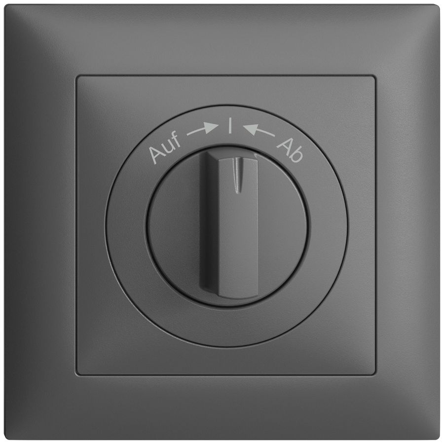 Frontset EDIZIOdue Auf->I<-Ab dunkelgrau 88×88mm für Schwenktaster