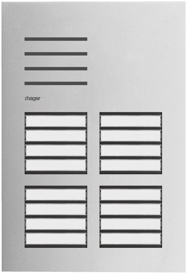 Aussenstation Audio Hager elcom.one 2-Draht für 16Wohnungen Edelstahl